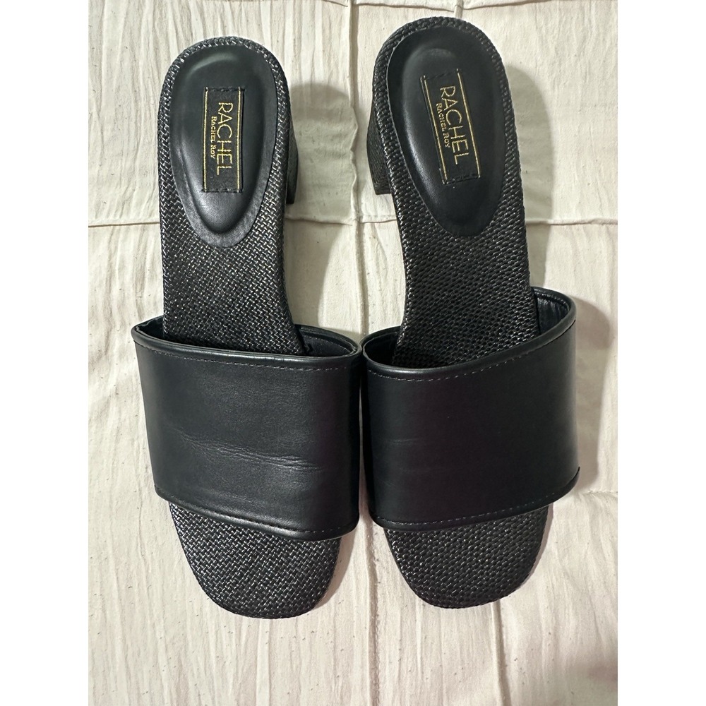 RACHEL ZOE Tudor Black Slides Sandals, Size 9